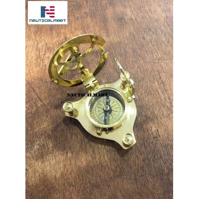 4" Sundial Compass Solid Brass Sun Dial 3 inch - B288QENWH