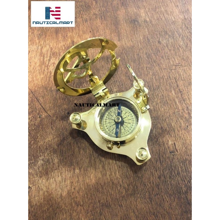 4 Sundial Compass Solid Brass Sun Dial 3 inch - B288QENWH