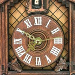 8KB24 Traditional MDF Black Forest Style Cuckoo Clock with Swinging Pendulum No Coo Coo Sound But Cute Decorative Wall Clock for Home Livingroom Decor Yellow - B0OJG56LB