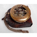 Brass Hand Made Sundial Compass Beautiful Antiqued Brass Finish Steampunk Sundial Clock - BNO9AKLEQ