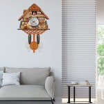 Cuckoo Clock Handcrafted Cuckoo Wall Clock Traditional Chalet Style Wall Sound Cuckoo Clock Retro Wooden Living Room Decoration Clock Wood Clock Wall Decor A - B0GT0SMX8