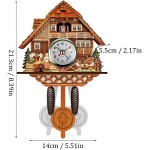 Cuckoo Clock Handcrafted Cuckoo Wall Clock Traditional Chalet Style Wall Sound Cuckoo Clock Retro Wooden Living Room Decoration Clock Wood Clock Wall Decor A - B0GT0SMX8