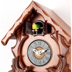 Cuckoo Clock with Night Mode Singing Bird and Carved Wood Decorations Cherry - BDLJBLLIF