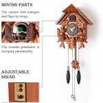 Cuckoo Wall Clock with Night Mode in Traditional German Style with Carved Squirrels Cherry - BJUK2OW67