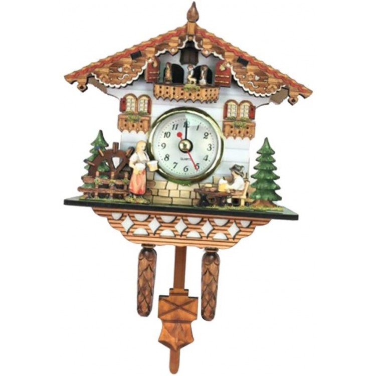 Dolity Antique Cuckoo Wall Clock Wooden Clock Excellent Gifts for Kids - B33S4B6SI