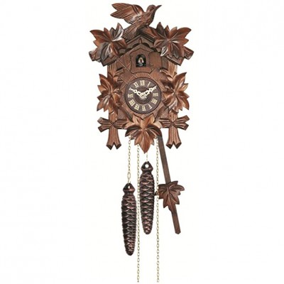 Engstler Quartz Cuckoo Clock 5-Leaves Bird Size: 8 inch EN 522 Q - B9657WJ45