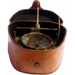 MAH 4''Captain's Brass Sundial Compass Marine Compass Nautical Compass & Adjustable Screw Legs with Leather Box. C-3053 - B4915OYC0