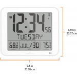 MARATHON Slim Atomic Full Calendar Wall Clock with Indoor Outdoor Temperature - BVS8Y8EGG