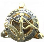 Maritime Collectible Sundial Compass Vintage Navigational Compass Shiny Brass - BVP74DKUK