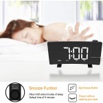 Mightree Projection Alarm Clock for Bedroom Digital Alarm Clock with USB Charger Large LED Mirror Display Radio Alarm Clock Dual Smart Alarm with Projection on Ceiling Blue Digital Black-White - BHC1A0P9X