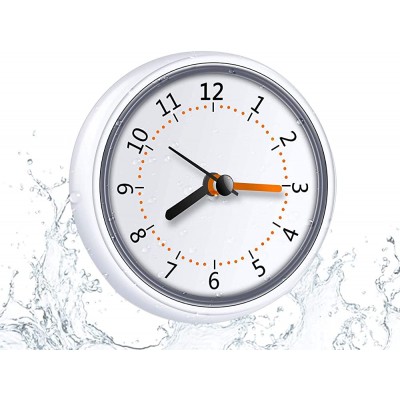 Mini Shower Clock Waterproof IP24 Wall Clock Suction Cup Bathroom Clock Acrylic Face Suction Clock for Shower Washroom Kitchen LXSZRPH 1pc - BZTCE5GPW