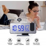 Number-One Projection Digital Alarm Clock for Bedrooms FM Radio Alarm Clock 7.5'' Dual Alarms with Snooze USB Charging Port Temperature & Humidity Display 180° Rotable 4 Dimmer 12 24 Hours - B0KK15AVG
