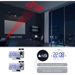 Number-One Projection Digital Alarm Clock for Bedrooms FM Radio Alarm Clock 7.5'' Dual Alarms with Snooze USB Charging Port Temperature & Humidity Display 180° Rotable 4 Dimmer 12 24 Hours - B0KK15AVG