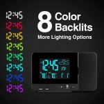 Projection Alarm Clock Digital Projection Clock with Weather Station Indoor Outdoor Thermometer USB Charger Dual Alarm Clocks for Bedrooms LED Display with Dimmer 12 24 Hours - BNYN03B5Y