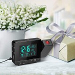 Projection Alarm Clock Digital Projection Clock with Weather Station Indoor Outdoor Thermometer USB Charger Dual Alarm Clocks for Bedrooms LED Display with Dimmer 12 24 Hours - BNYN03B5Y