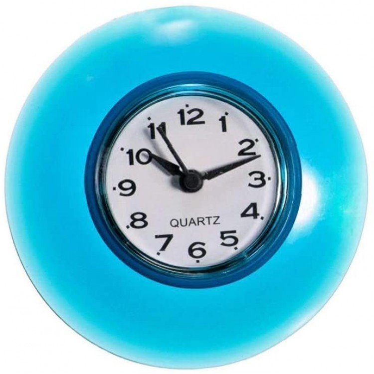 PULABO Simple and Sophisticated DesignWaterproof Shower Clock Bathroom Kitchen Suction Home Clock Wall Timer 3.39inch Blue Superiorâ€‚Quality and Creative - BDOIVT7VK