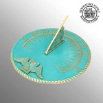 Renovators Supply Manufacturing Sundial Verdigris Finish Solid Brass 9 3 4 Dia Vintage Sun Dial Garden Or Lawn Clock Retirement Anniversary Wedding Gifts Patio Timekeeper Outdoor Compass for Yards - BTR23ON61