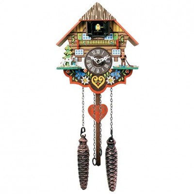 River City Clocks Musical Multi-Colored Quartz Cuckoo Clock 8 Inches Tall Model # M8-08PQ - B8NP7JXL6