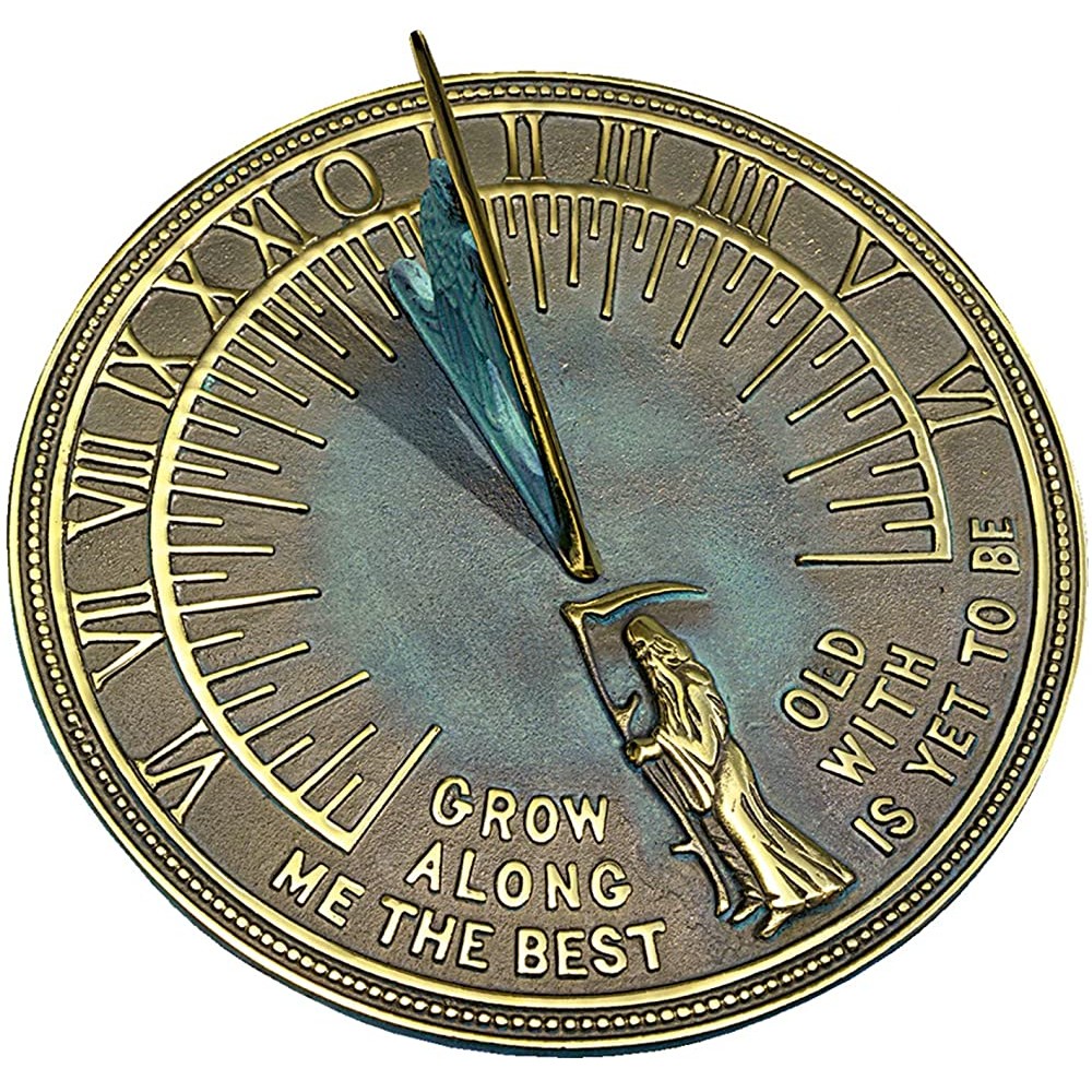 Rome RM2345 Brass Father Time Sundial with Verdigris Highlights - BTNUW9EKX