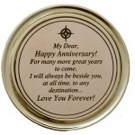 Royalmart Anniversary Sundial Compass with Special Engraved Greeting for Men Women Gifts for Him Romantic Gift Ideas for Him Her - B0FIZZ0SP