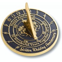 The Metal Foundry Golden 50th Sundial 2022 Heavy Duty Recycled Brass Home Decor Or Garden Present Idea Made in The UK for Parents Grandparents Friends Couples 50 Years Marriage - BA83SUWOJ