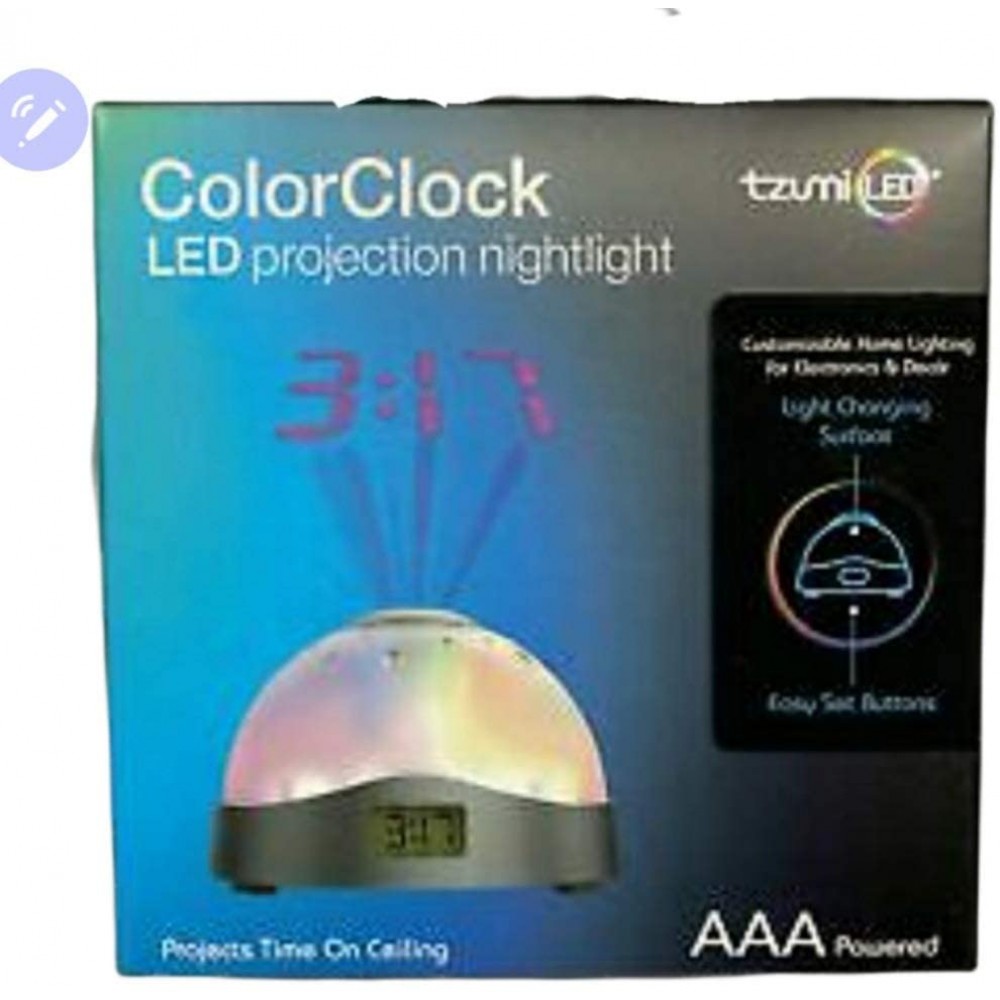 Tzumi Aura LED Projection Clock,Black - B0JTVR4GY