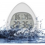 Wall Clock Digital Bathroom Shower Wall Clock Waterproof for Water Spray Temperature Humidity Multiple Mounting Option Household - BPF2QQVX9