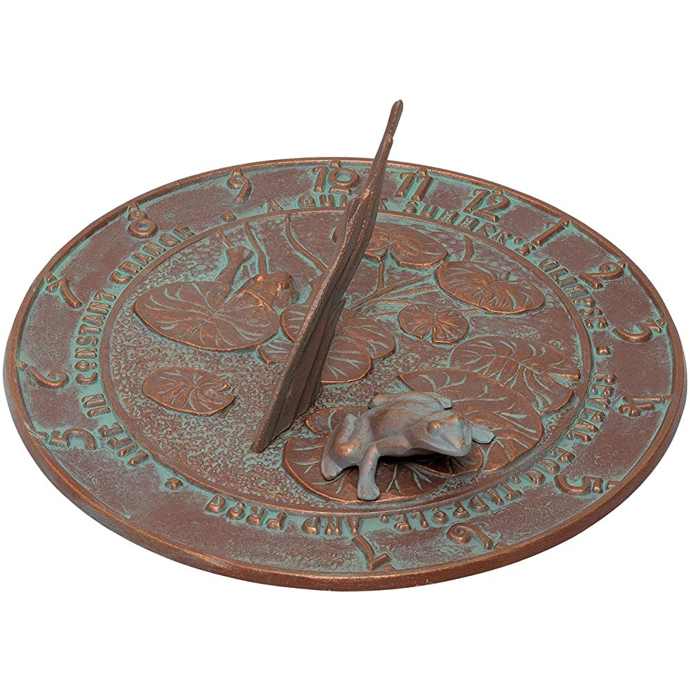 Whitehall Products Frog Sundial Copper Verdi - BJXR6PPTN
