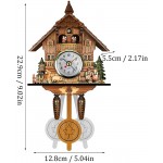XUHUA Cuckoo Clock Handcrafted Traditional Black Forest Wood Clock Wall Decor German Cuckoo Clock Blackforest Hillside Chalet with Wonderful Animals with Quartz Movement 8.4-9.5 inch - BWSY3QA7B