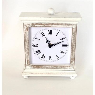 Alora Shelf Clock with Rustic Wood Decor Look 9"x7" Size is Ideal for Shelf Desk Mantel Table. Ideal Artistic Décor for Living Room Bedroom Office or as a Gift. AA Battery Operated. - B5XQB27HP