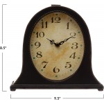 Creative Co-op DF4082 Metal Mantel Clock Black Requires 1-AA Battery Décor - B3YED9CMR