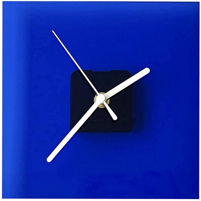 CUTTI Modern Desk Clock 7 Inch Square Klein Blue Non-Ticking Silent Battery Operated Decorative Small Mini Shelf Desktop Table Mantel Clock for Home Office Living Room or Bed Room - BW5B6WOCL