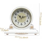 FHSGG Wooden Mantel Clocks for Living Room Decor with Silent Movement Battery Operated Table Clock for Fireplace Office Desk & Home - BIQQDDCMT
