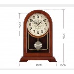 Fireplace Clock Solid Wood Mantle Clock Antique Pendulum Clock Sitting Clock Retro Desk Clock Mute Digital Clock Gift Suitable for Living Room Decoration Fireplace Desk 30x21x13cm Roman numerals - B5G5UHND3