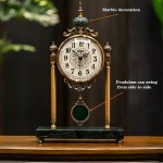 HDHR Vintage Mantel Clock with Pendulum Grandfather Clock Desk Clock for Living Room Decor Farmhouse Antique Anniversary Metal Digital Clock for Mantelpiece Office Bedroom Bedside,Green - B5XCT9DQX