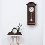 Mantel Clock & Pendulum Wall Clock Battery Operated Set Silent Quartz Wood Pendulum Clock & Mantle Clock Decorative for Living Room Office & Home Décor Gift - BJ2JQSW60