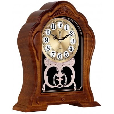 Mantel Clock Silent Mantle Clock for Living Room Décor  Battery Operated Mantle Clock for Fireplace Mantel Office Desk Clock Shelf & Home Décor Gift - BMPHT45RK