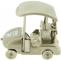 Miniature Golf Buggy-Cart Chrome Plate Novelty Collectors Desktop Clock IMP1073S - BB3WK5I8N