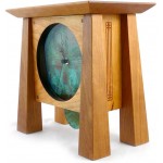 Modern Artisans Prairie Style Mantel Shelf Clock with Copper Face and Pendulum Handcrafted American Cherry Wood 12 - BQBAVTBPO