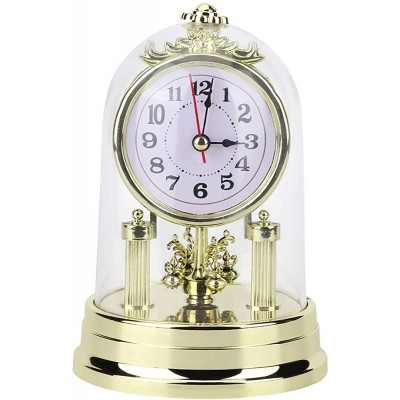 Nicoone Mantel Clock European Retro Style Living Room Clock Gold 4.3 x 6.7 in - B2PWB2W98