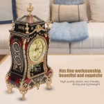 Vintage Style Desk Clock Decorative Mantel Clock Antique Fireplace Mantle Clock with 12 Songs for Reporting Time Battery Operated Desk Clock for Home Hotel Study Room Office DecorativeBrown - BH82MIDOK