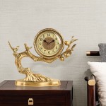 YUHUAWF Table Clock Brass Desk Clock New Chinese Style Desk Clock Desktop Decoration Ornaments Home Bedroom Bedside Clock 11.02 Inches Decor Clocks - BHSVG2ZXF