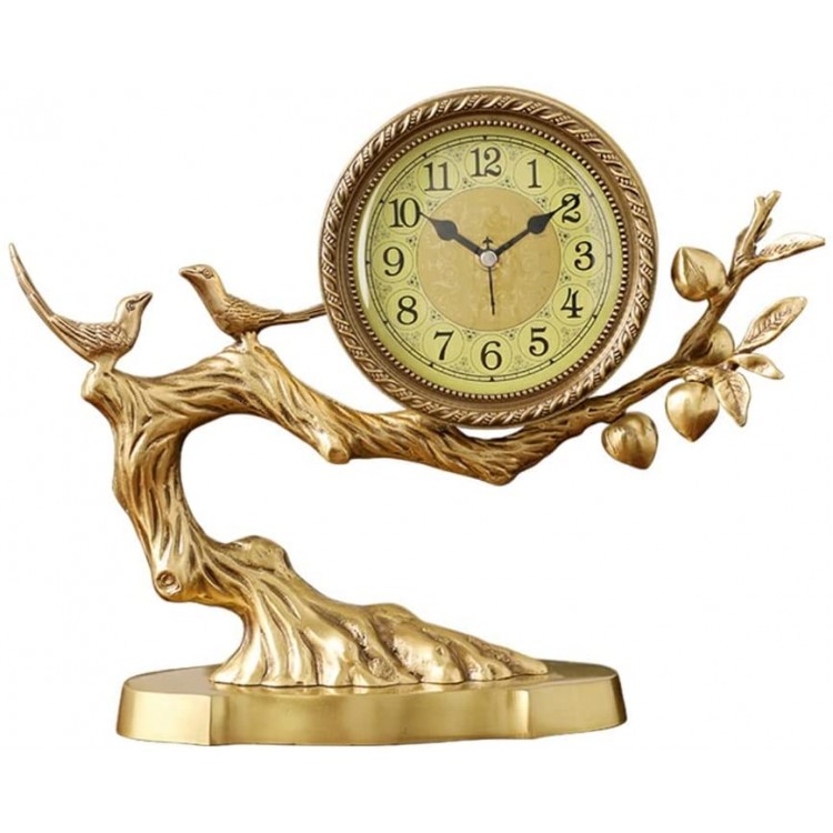 YUHUAWF Table Clock Brass Desk Clock Ornaments Living Room Decoration Clocks and Clocks Desktop Crafts Desk Clocks Home Desktop Antique Clocks Decor Clocks - BU11YAUI7