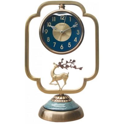 YUHUAWF Table Clock Retro Table Clock Living Room Mute Metal Table Clock Wine Cabinet Desktop Decoration Clock Exquisite Atmosphere Table Clock Decor Clocks - BSC9SLHXV