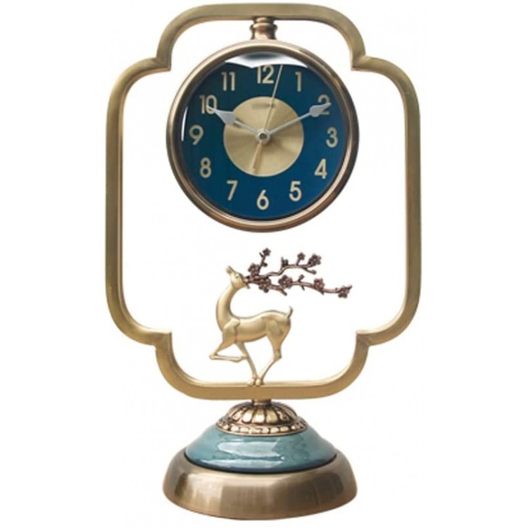 YUHUAWF Table Clock Retro Table Clock Living Room Mute Metal Table Clock Wine Cabinet Desktop Decoration Clock Exquisite Atmosphere Table Clock Decor Clocks - BSC9SLHXV