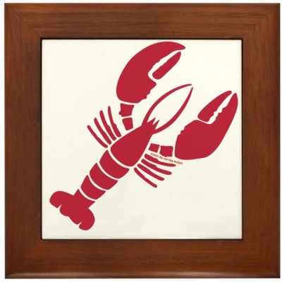 CafePress Lobster Framed Tile Framed Tile Decorative Tile Wall Hanging - BIB1RMJQK