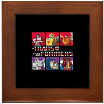 CafePress Transformers Autobots Decepticons Framed Tile Framed Tile Decorative Tile Wall Hanging - BUZAC9U4A