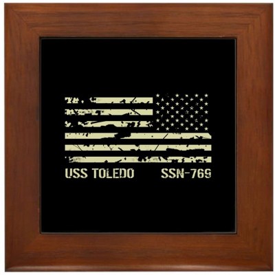 CafePress USS Toledo Framed Tile Framed Tile Decorative Tile Wall Hanging - BUIMOOAG7