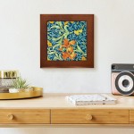 CafePress William Morris Design: Iris Floral Pat Framed Tile Framed Tile Decorative Tile Wall Hanging - BWRL1FSVE