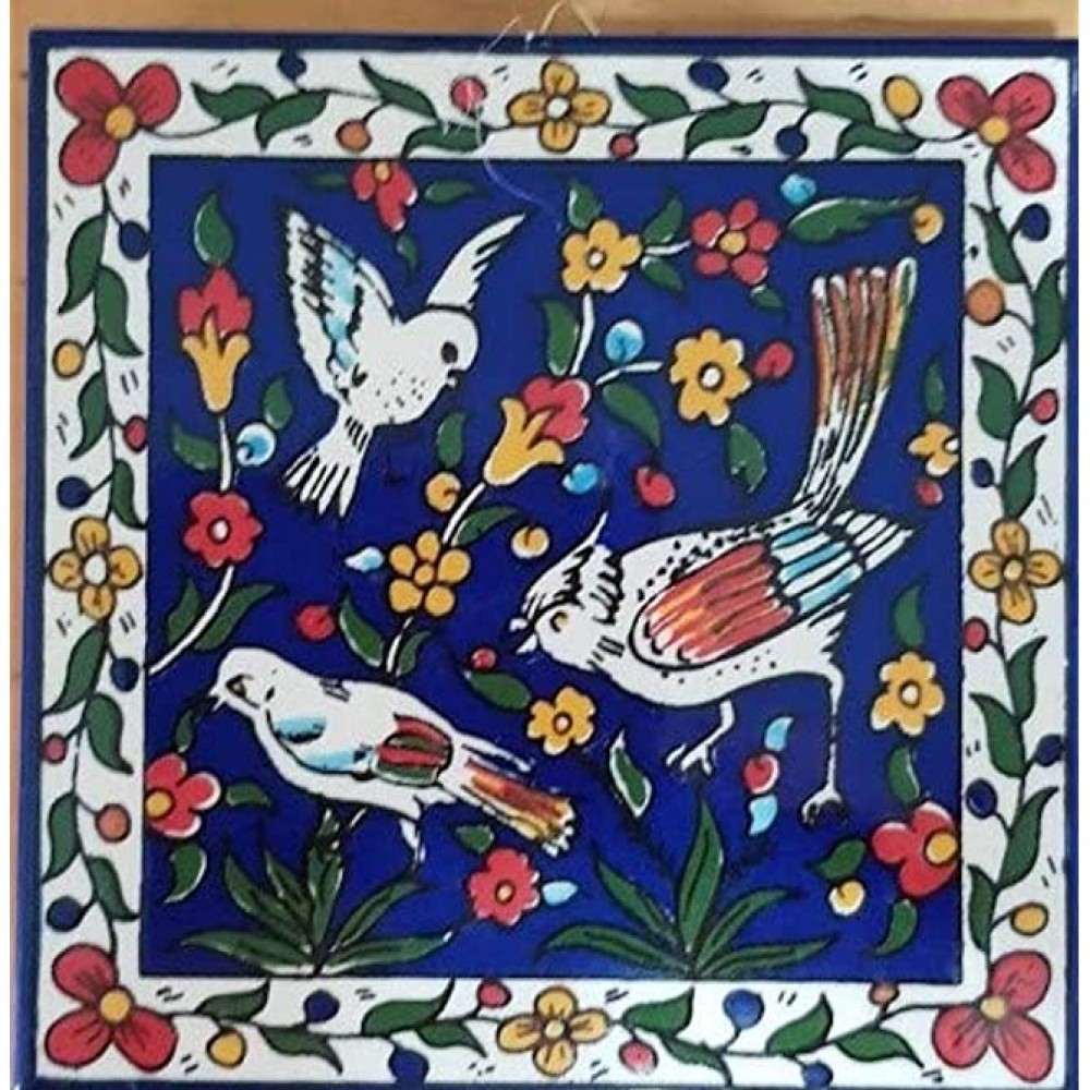 Mother's Day Gift Armenian Ceramic Picture Israel Design Birds Flowers Gift - BDU8715QK